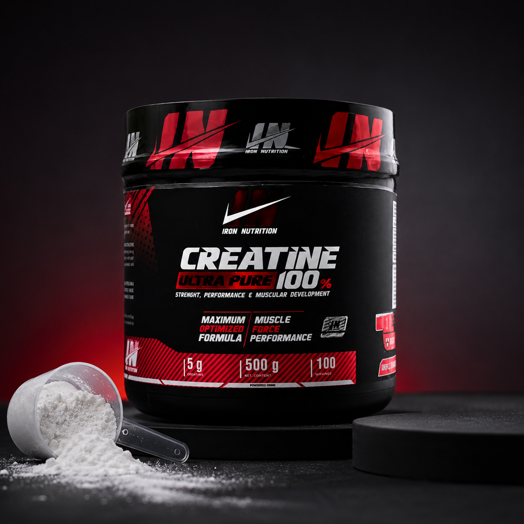 CREATINA MONOHIDRATADA IRON NUTRITION ULTRA PURE 100% 500 G | 100 PORCIONES | FUERZA Y RENDIMIENTO